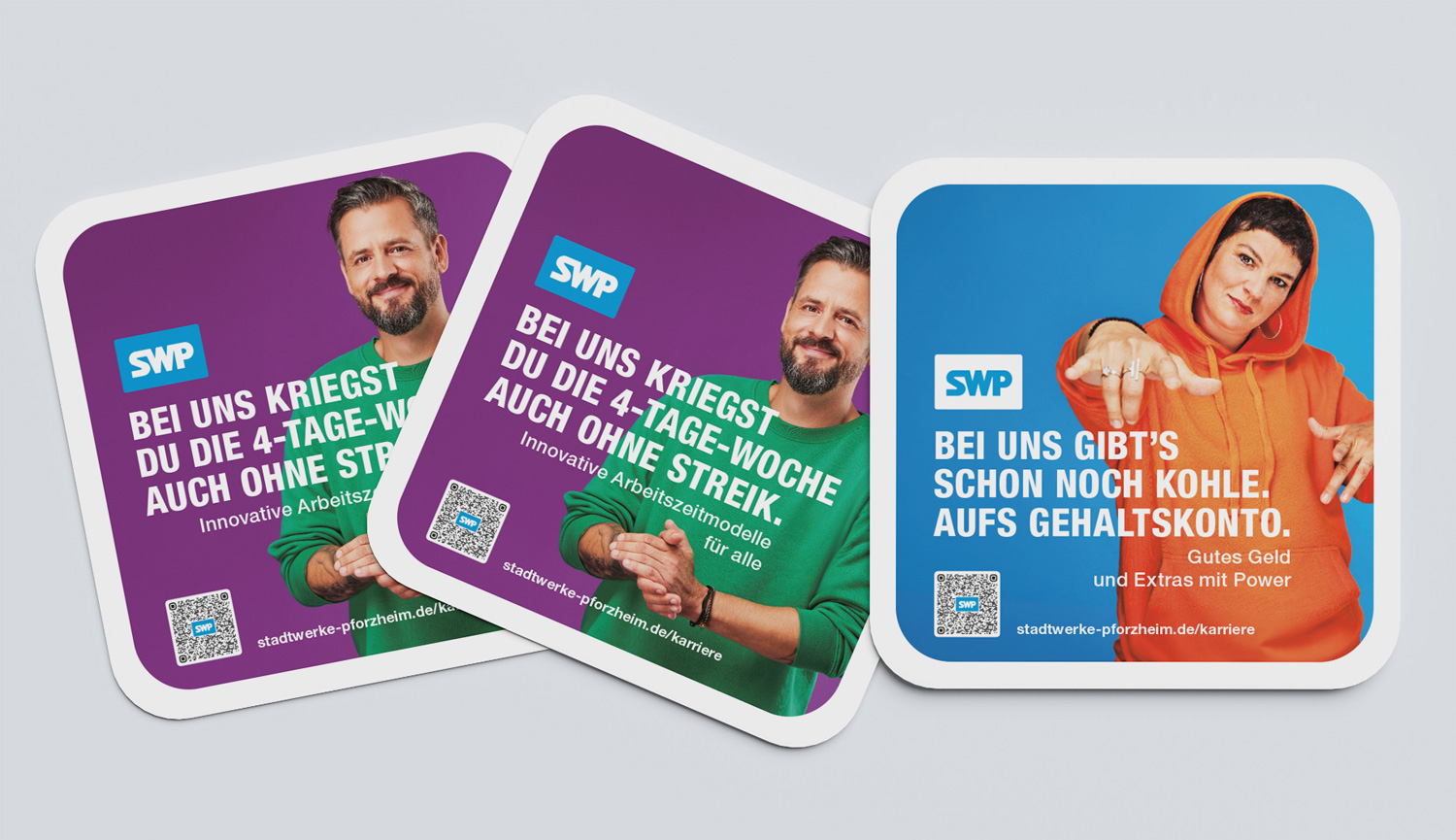 Bierdeckel mit verschiedenen Kampagnen-Motiven